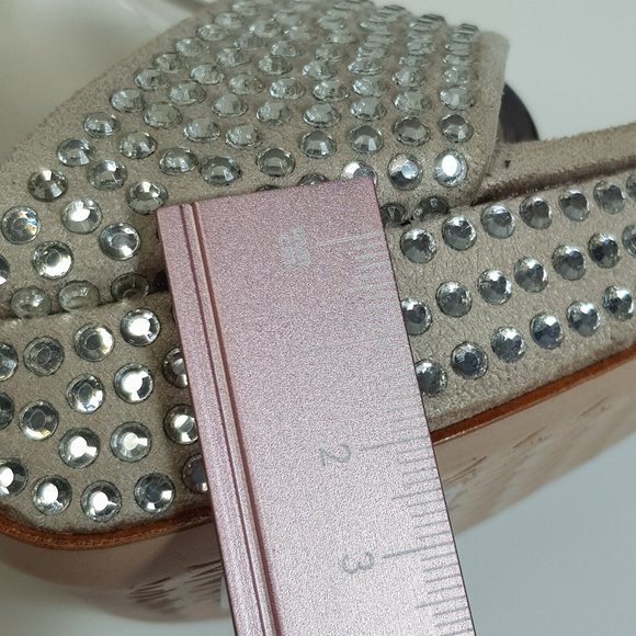 Vicenza Gem Platform Heels Shoes Sandal UK 4 EU 37 Rhinestone Bling Party *Flaw - Picture 11 of 16